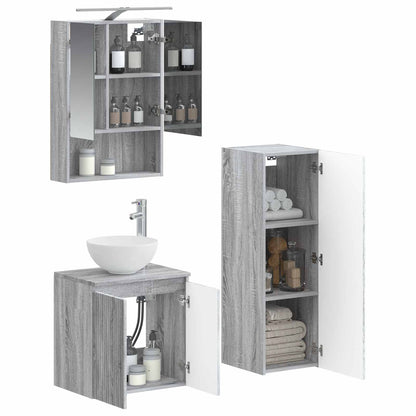 Bathroom Furniture Set 4 pcs Grey Sonoma