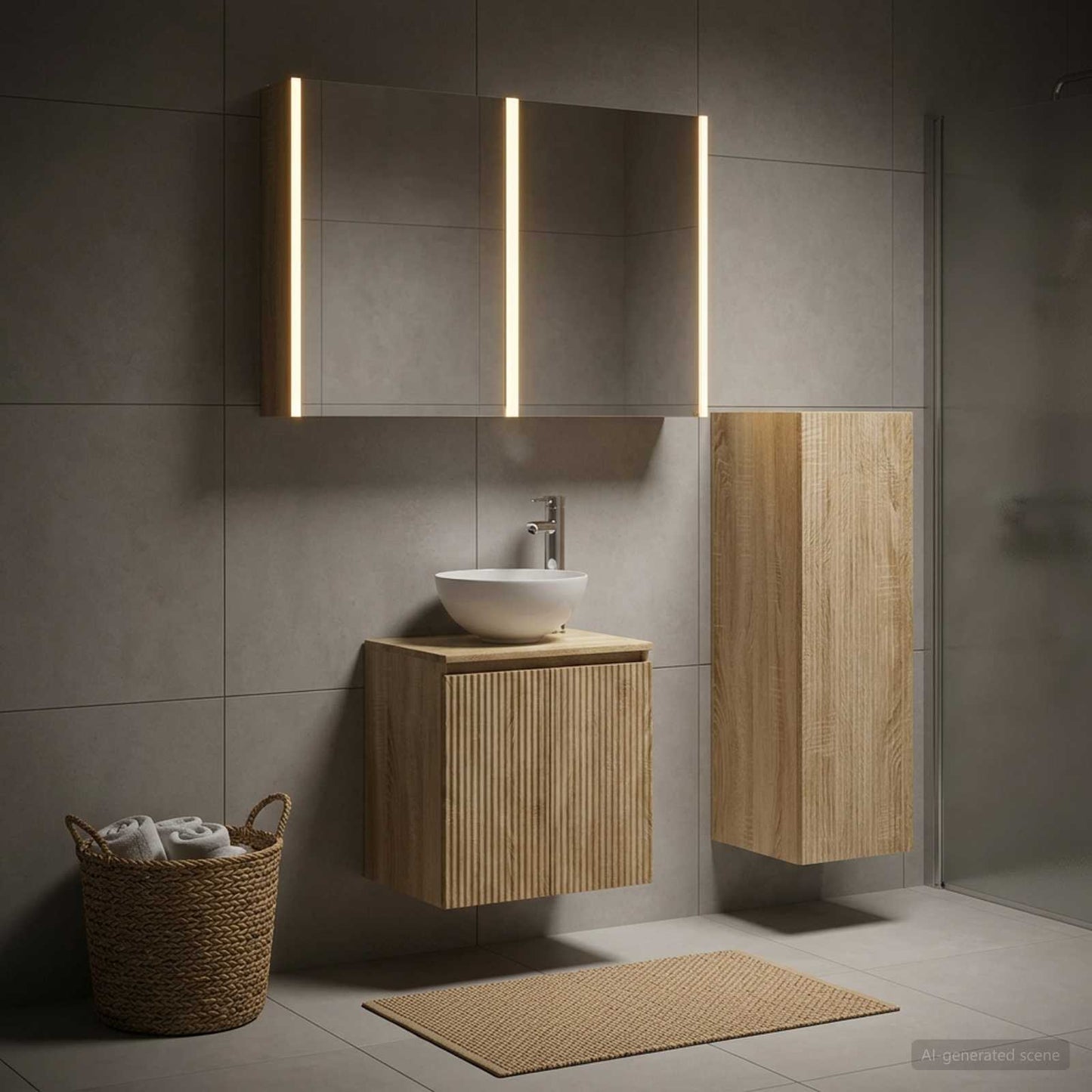 Bathroom Furniture Set 4 pcs Sonoma Oak