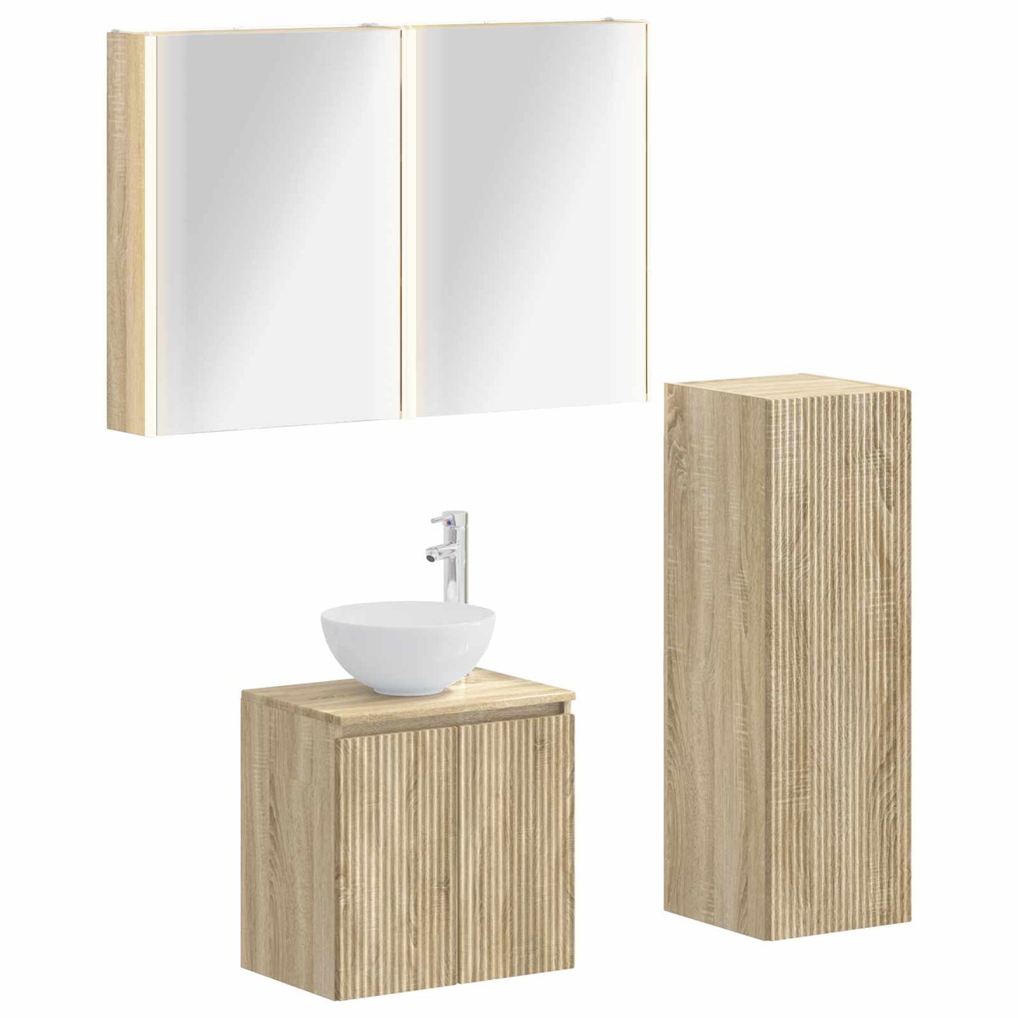 Bathroom Furniture Set 4 pcs Sonoma Oak