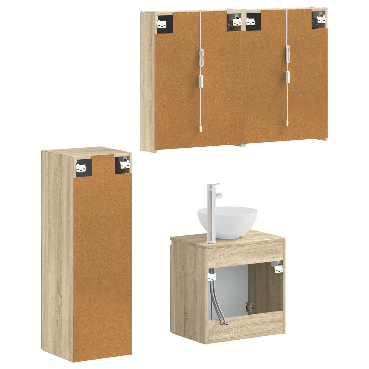 Bathroom Furniture Set 4 pcs Sonoma Oak