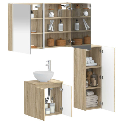 Bathroom Furniture Set 4 pcs Sonoma Oak