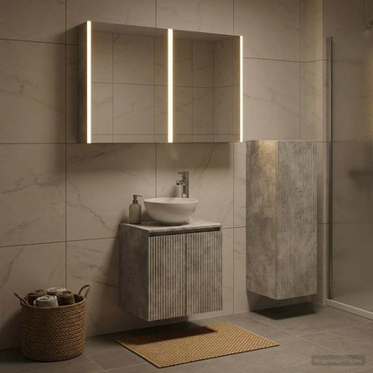 Bathroom Furniture Set 4 pcs Concrete Grey