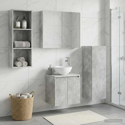 Bathroom Furniture Set 4 pcs Concrete Grey