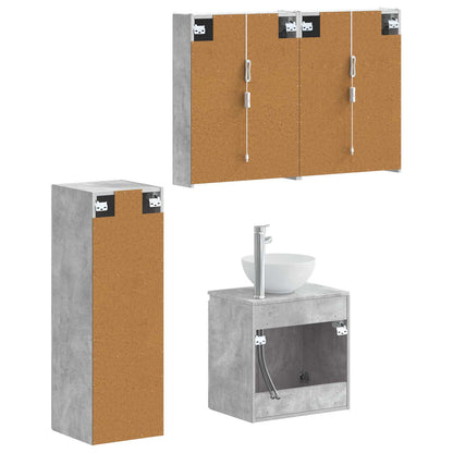 Bathroom Furniture Set 4 pcs Concrete Grey