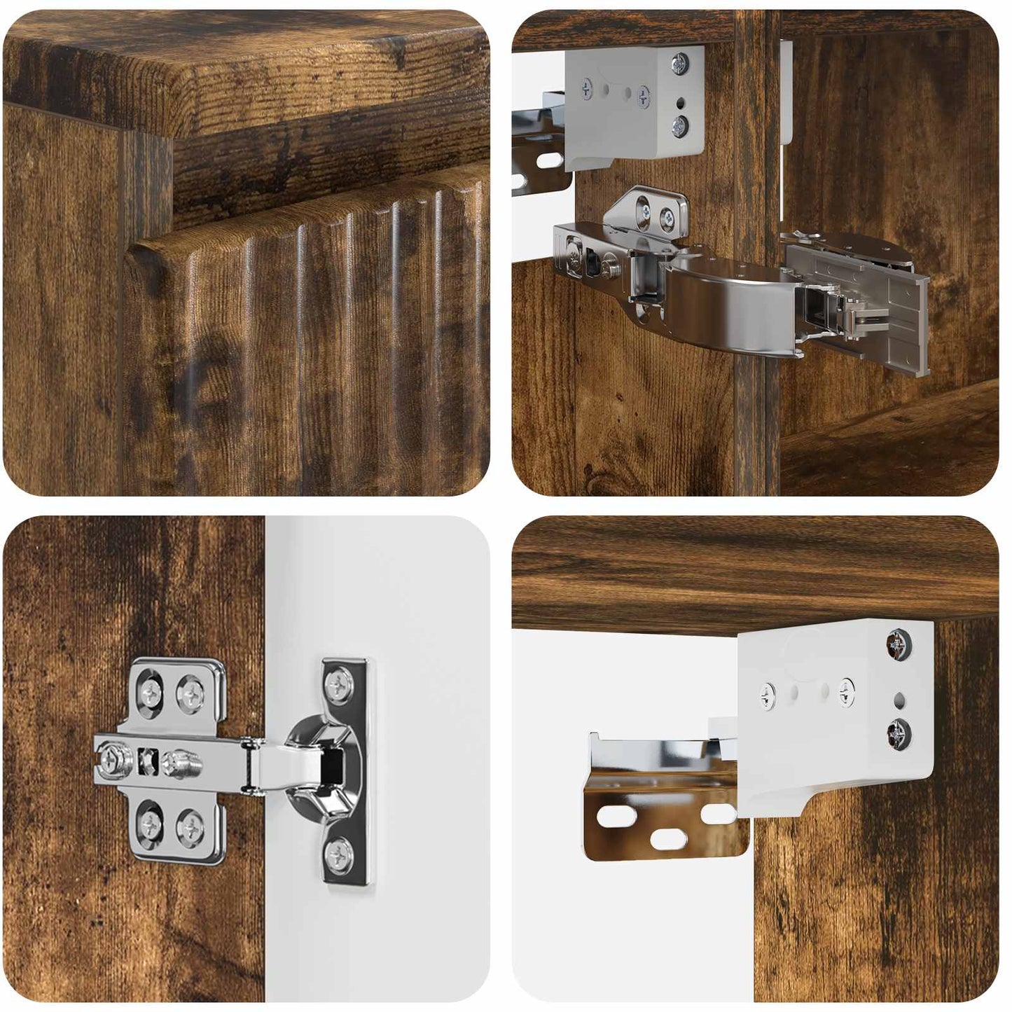 Bathroom Furniture Set 4 pcs Smoked Oak