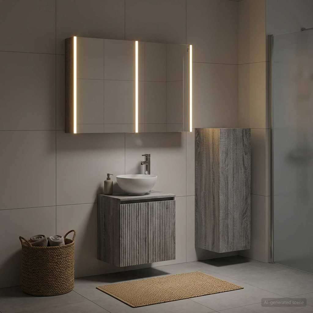 Bathroom Furniture Set 4 pcs Grey Sonoma