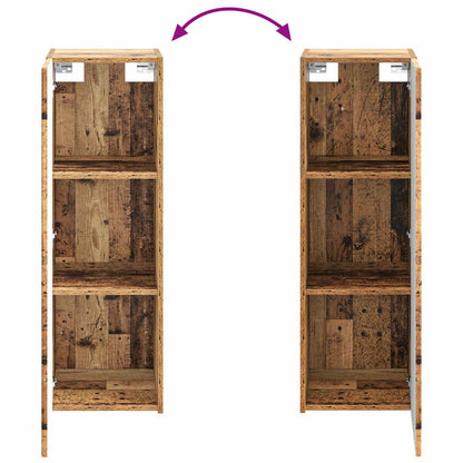Bathroom Furniture Set 4 pcs Old Wood Engineered Wood and Glass