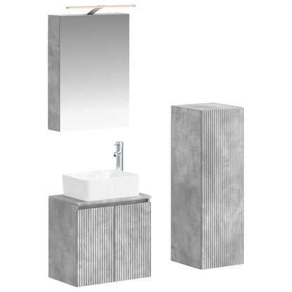 Bathroom Furniture Set 4 pcs Concrete Grey