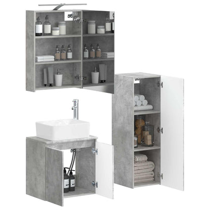 Bathroom Furniture Set 4 pcs Concrete Grey