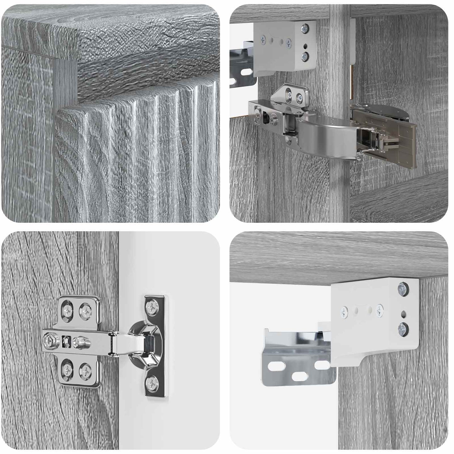 Bathroom Furniture Set 4 pcs Grey Sonoma