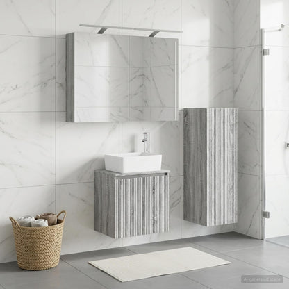 Bathroom Furniture Set 4 pcs Grey Sonoma