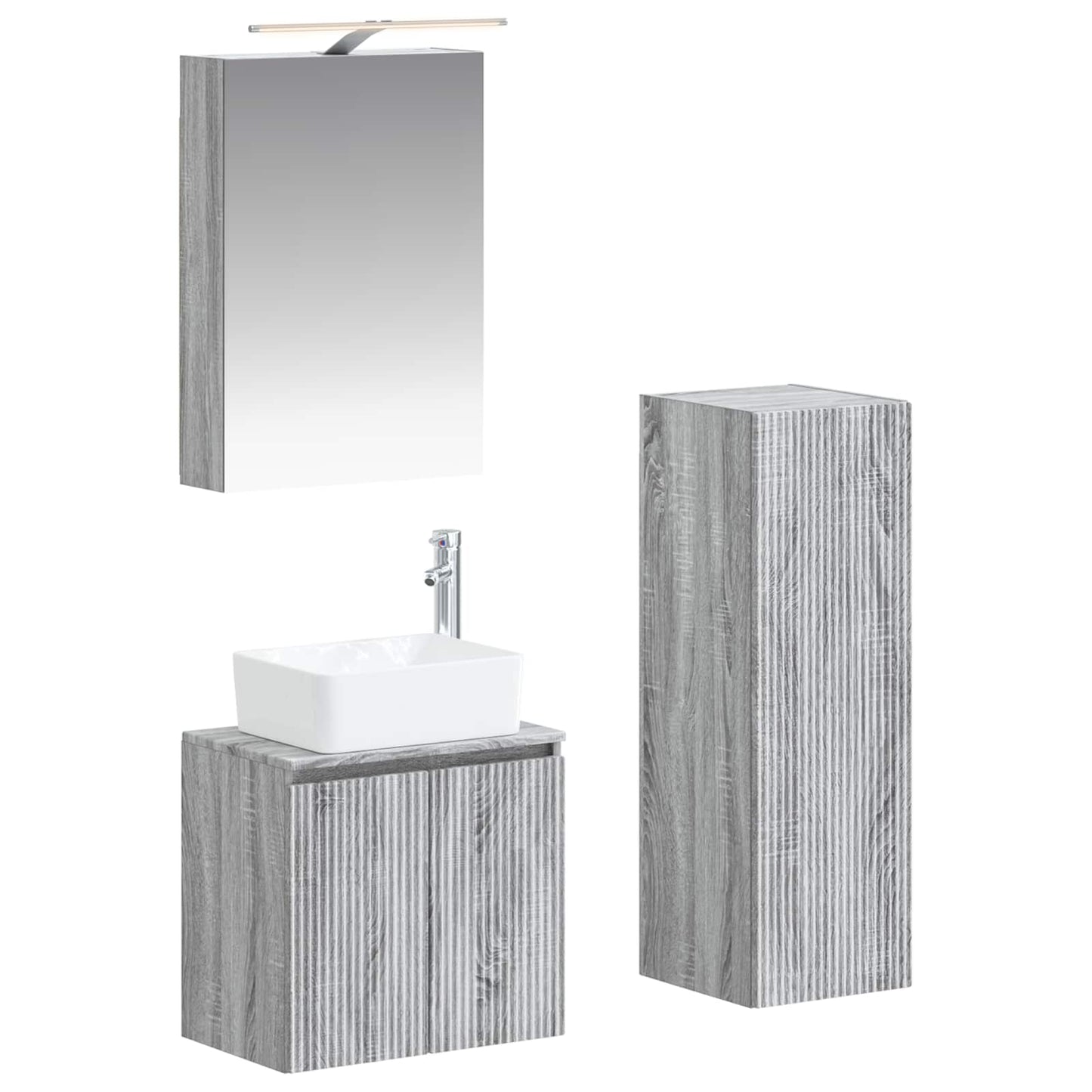 Bathroom Furniture Set 4 pcs Grey Sonoma