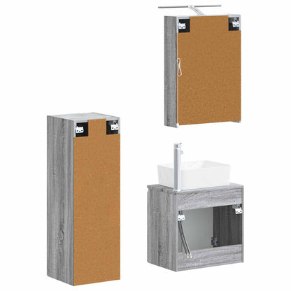 Bathroom Furniture Set 4 pcs Grey Sonoma