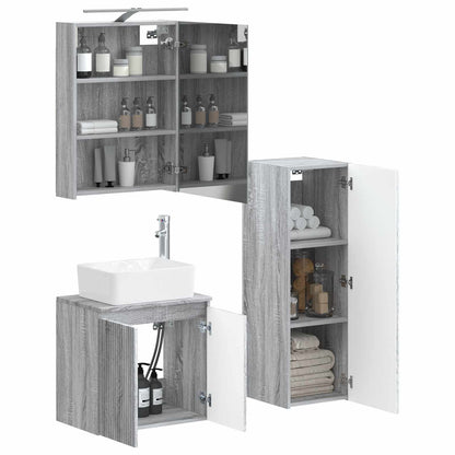 Bathroom Furniture Set 4 pcs Grey Sonoma