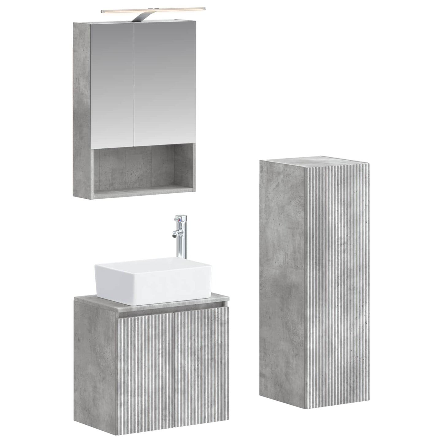 Bathroom Furniture Set 4 pcs Concrete Grey
