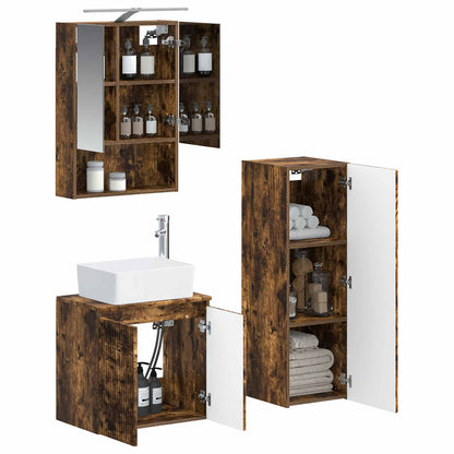 Bathroom Furniture Set 4 pcs Smoked Oak