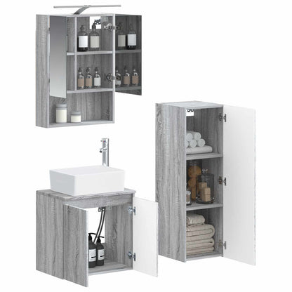 Bathroom Furniture Set 4 pcs Grey Sonoma