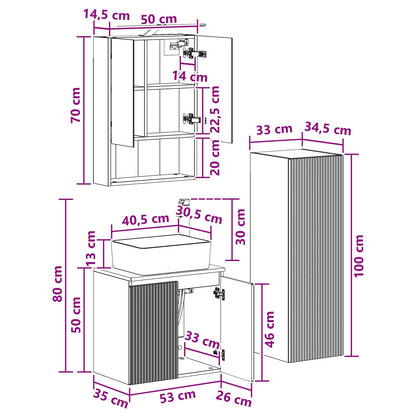 Bathroom Furniture Set 4 pcs Artisan Oak