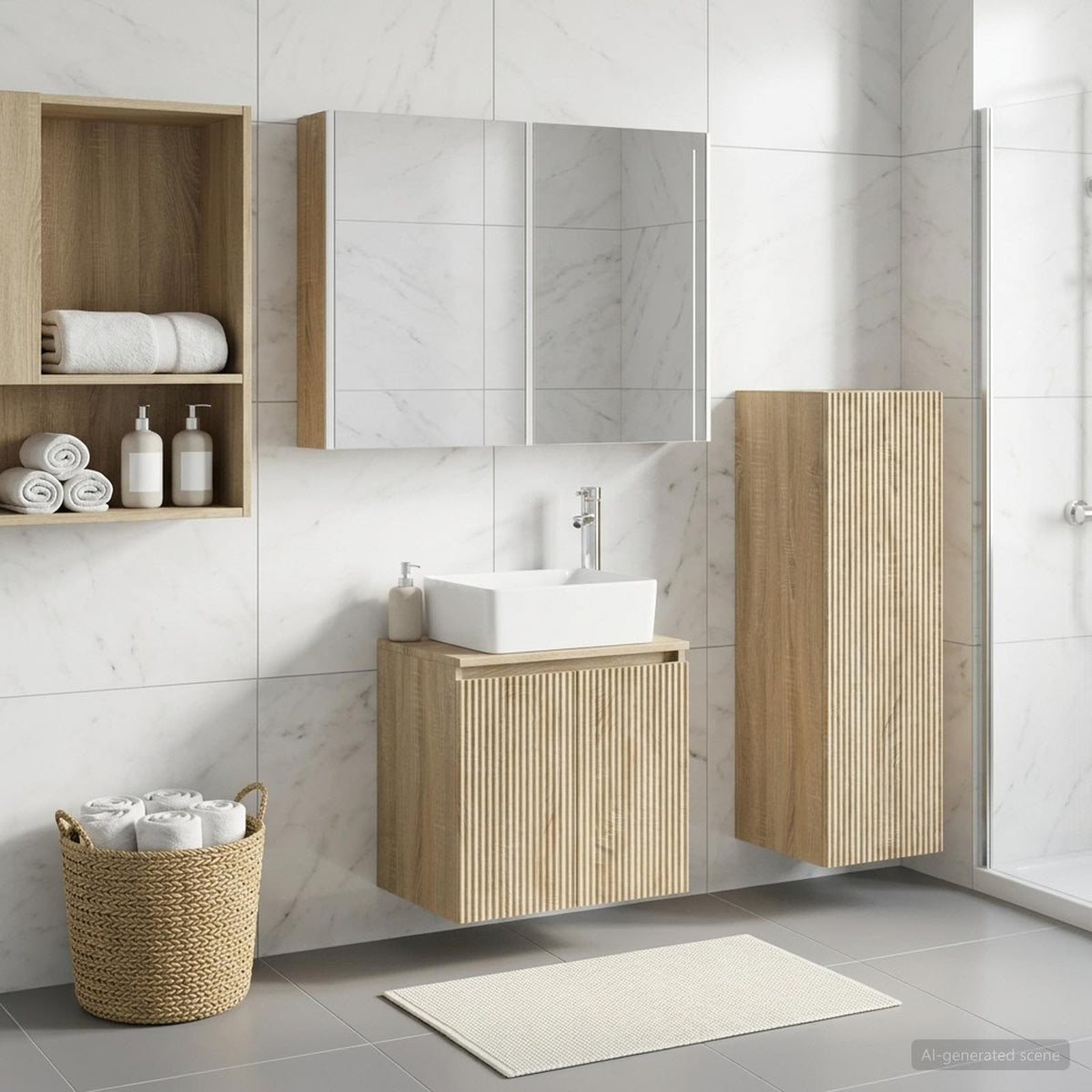 Bathroom Furniture Set 4 pcs Sonoma Oak