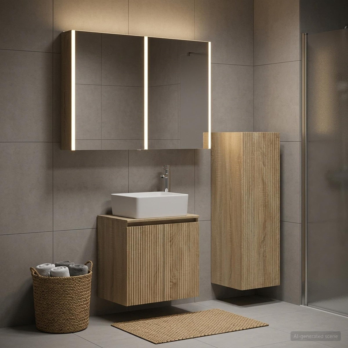 Bathroom Furniture Set 4 pcs Sonoma Oak