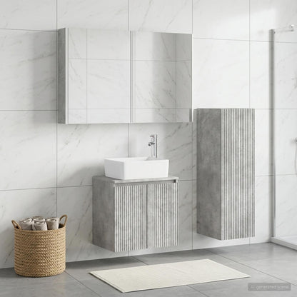 Bathroom Furniture Set 4 pcs Concrete Grey