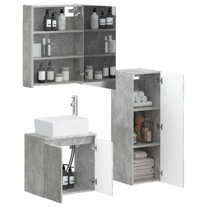 Bathroom Furniture Set 4 pcs Concrete Grey