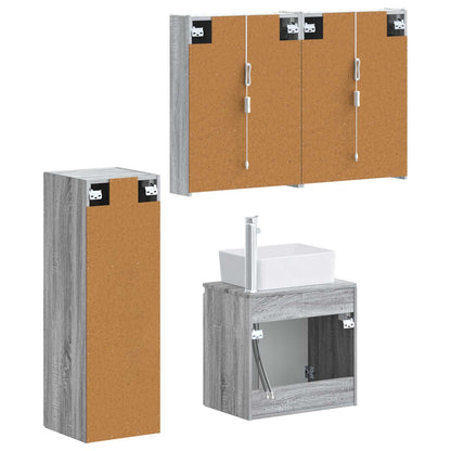Bathroom Furniture Set 4 pcs Grey Sonoma