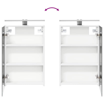 Bathroom Furniture Set 4 pcs White Engineered Wood and Glass