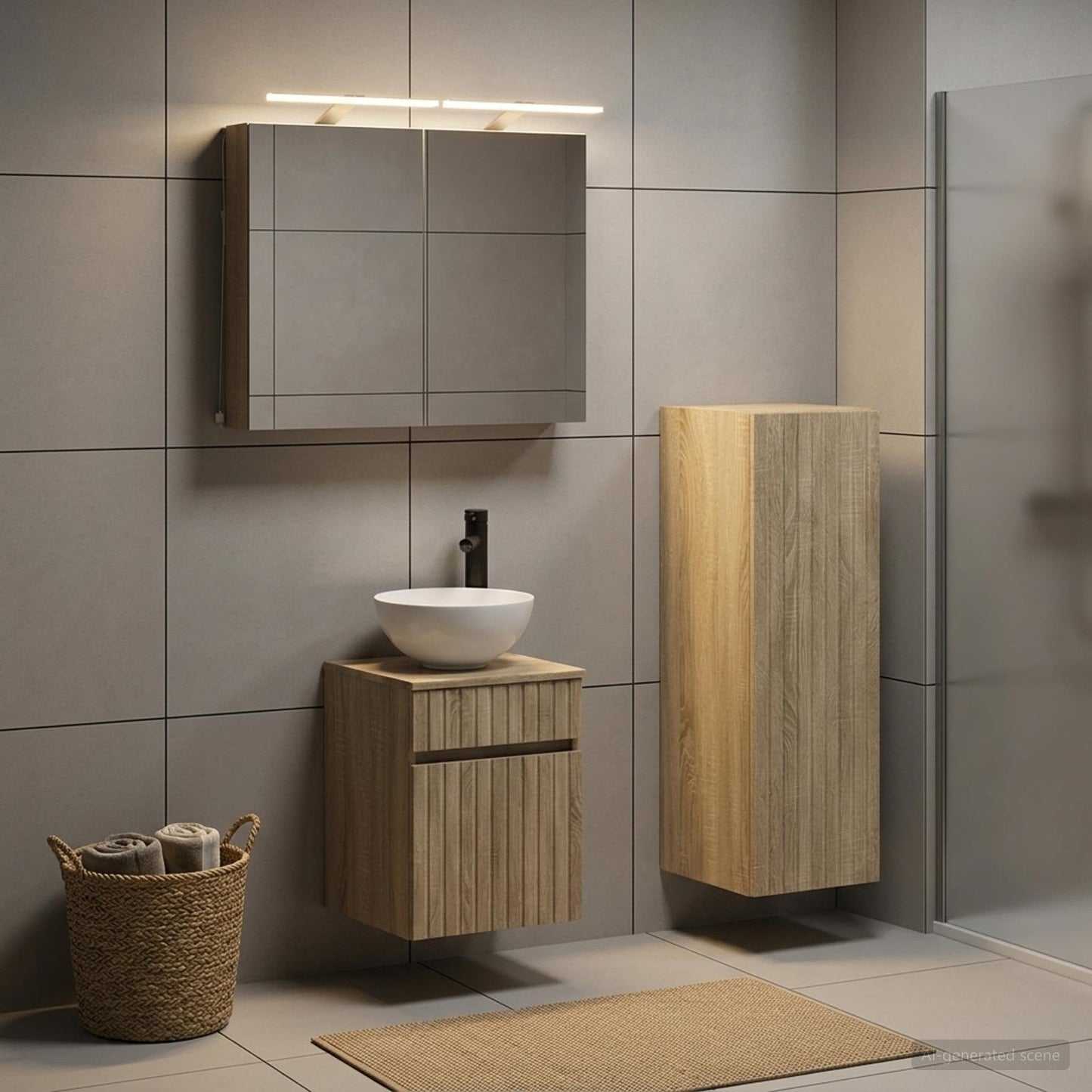 Bathroom Furniture Set 4 pcs Sonoma Oak