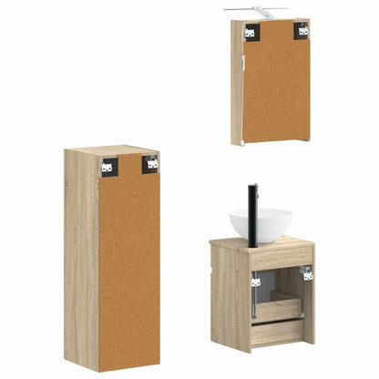 Bathroom Furniture Set 4 pcs Sonoma Oak