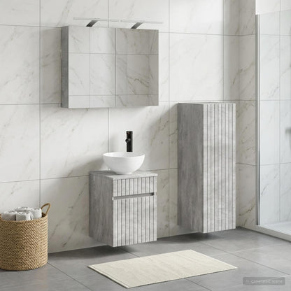 Bathroom Furniture Set 4 pcs Concrete Grey