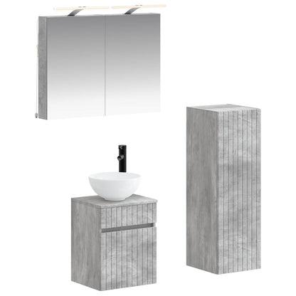 Bathroom Furniture Set 4 pcs Concrete Grey