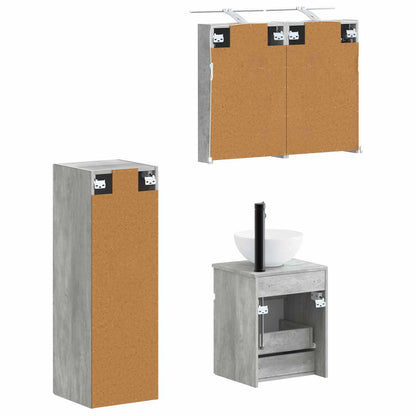 Bathroom Furniture Set 4 pcs Concrete Grey