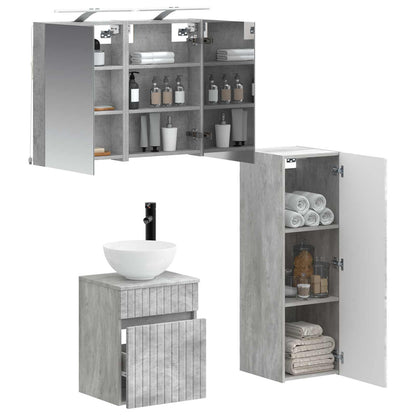 Bathroom Furniture Set 4 pcs Concrete Grey