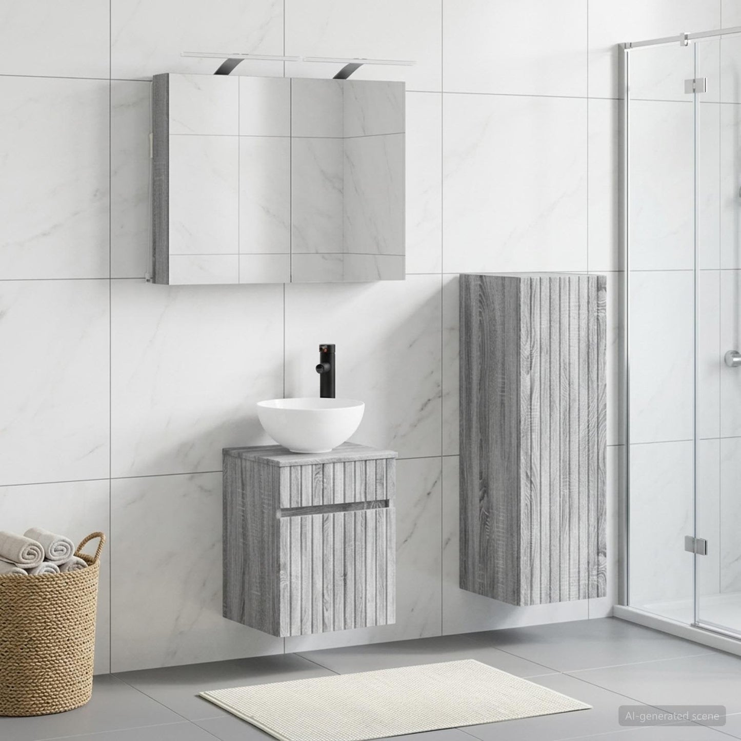 Bathroom Furniture Set 4 pcs Grey Sonoma