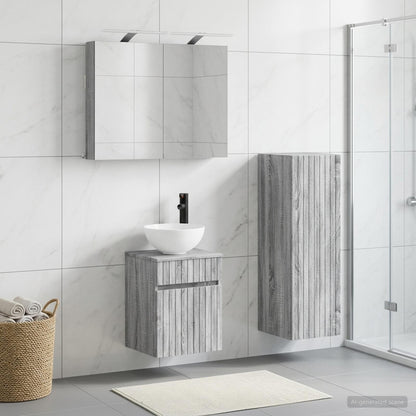 Bathroom Furniture Set 4 pcs Grey Sonoma