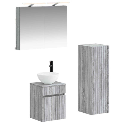 Bathroom Furniture Set 4 pcs Grey Sonoma