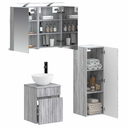 Bathroom Furniture Set 4 pcs Grey Sonoma