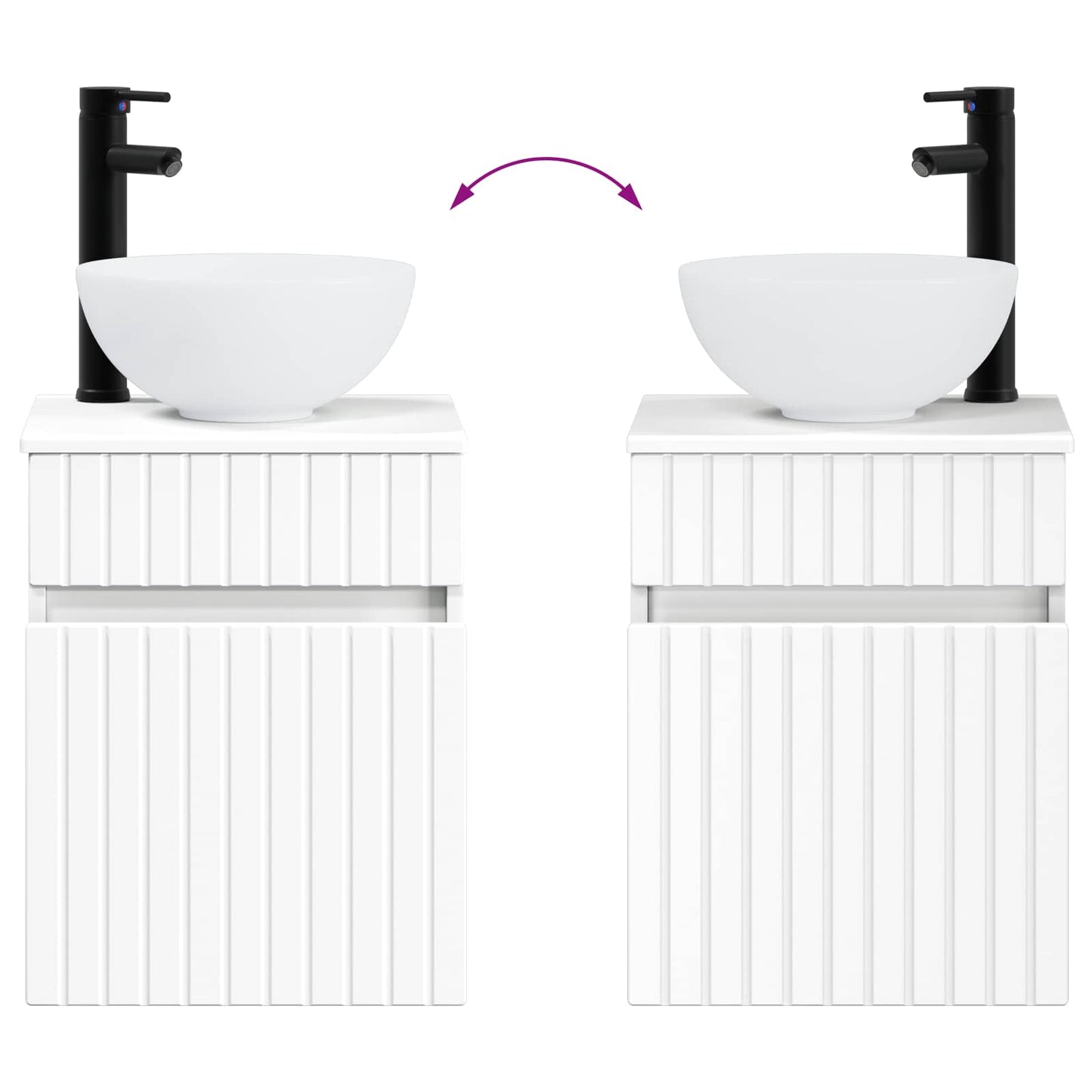 Bathroom Furniture Set 4 pcs White Engineered Wood and Glass