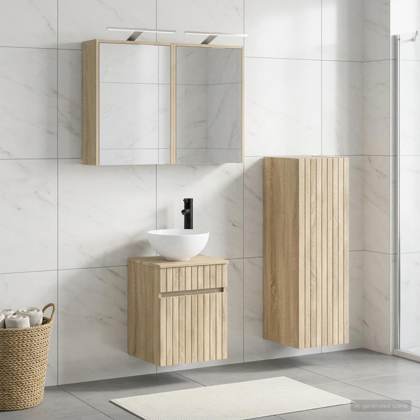 Bathroom Furniture Set 4 pcs Sonoma Oak