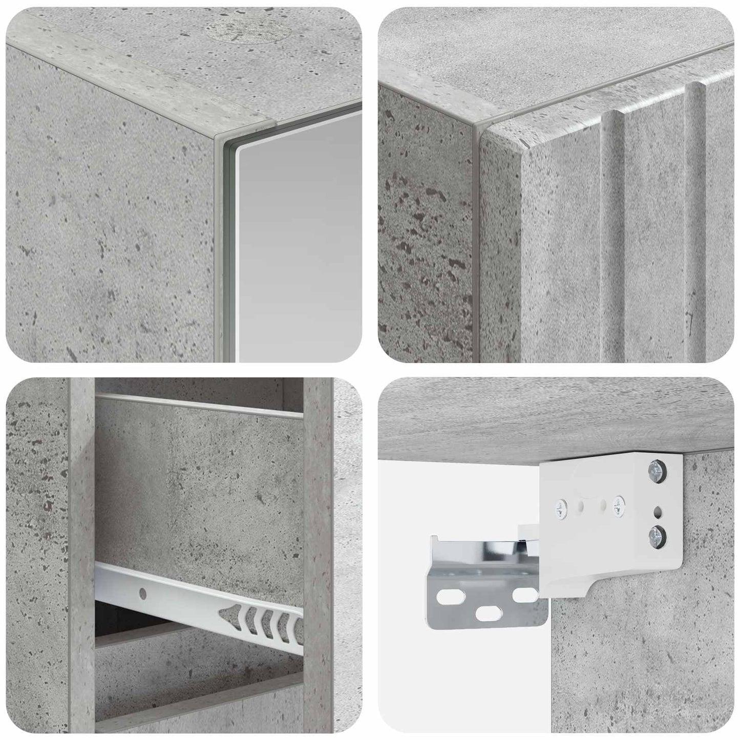Bathroom Furniture Set 4 pcs Concrete Grey