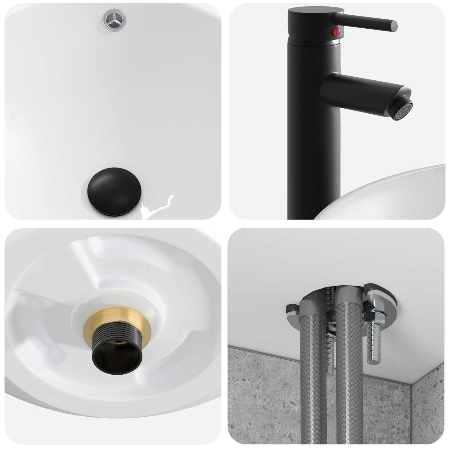 Bathroom Furniture Set 4 pcs Concrete Grey