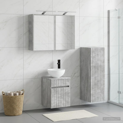 Bathroom Furniture Set 4 pcs Concrete Grey