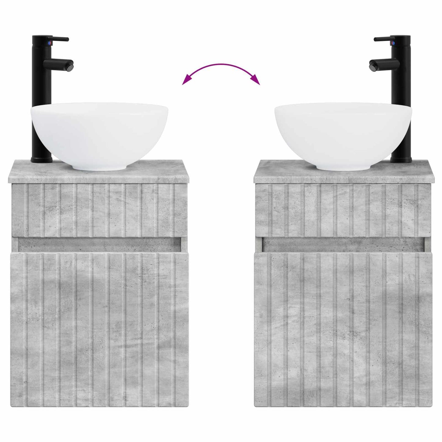 Bathroom Furniture Set 4 pcs Concrete Grey