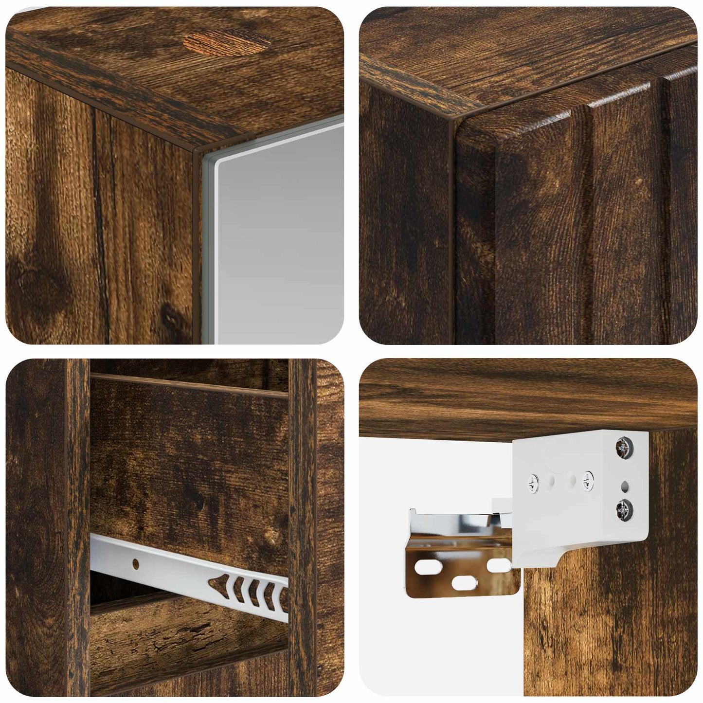 Bathroom Furniture Set 4 pcs Smoked Oak