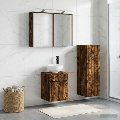 Bathroom Furniture Set 4 pcs Smoked Oak
