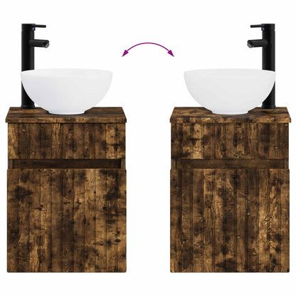 Bathroom Furniture Set 4 pcs Smoked Oak