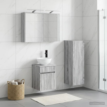 Bathroom Furniture Set 4 pcs Grey Sonoma