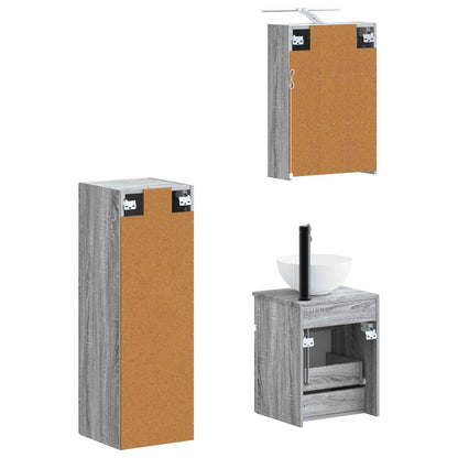 Bathroom Furniture Set 4 pcs Grey Sonoma