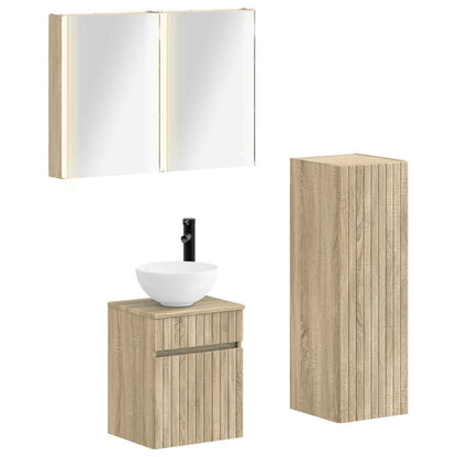 Bathroom Furniture Set 4 pcs Sonoma Oak